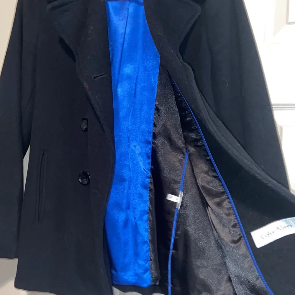 Calvin Klein Wool and Cashmere Blend Peacoat - Picture 5 of 10